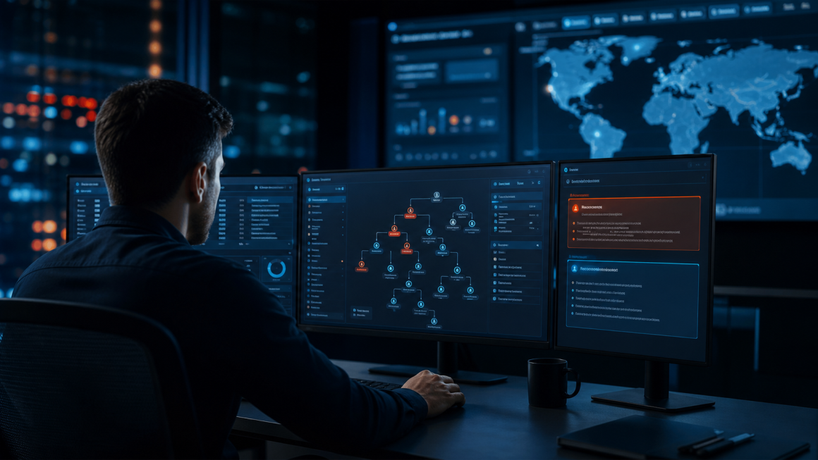 A security analyst reviewing an AI agent's alert investigation and recommended next steps