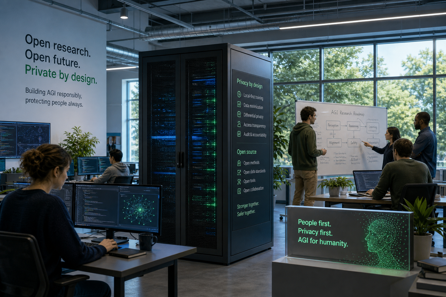 Editorial AI news image representing DeepSeek to open-source AGI research amid privacy concerns.