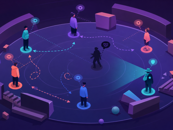 Murder Mystery 2 Shows How Simple Rules Produce Complex Behaviour 2 Players in a stylised social deduction game reading subtle movement cues under conditions of uncertainty