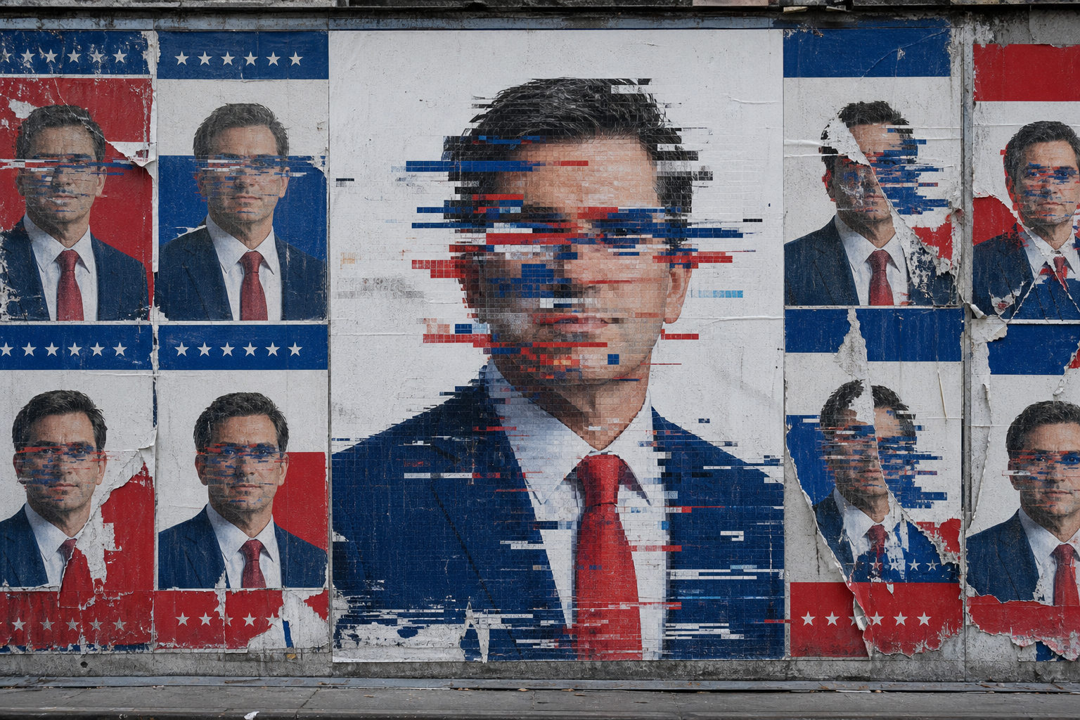 Editorial AI news image representing deepfakes.