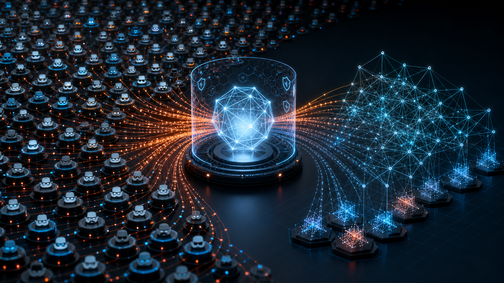 Thousands of deceptive API accounts coordinating to extract capabilities from a protected AI model