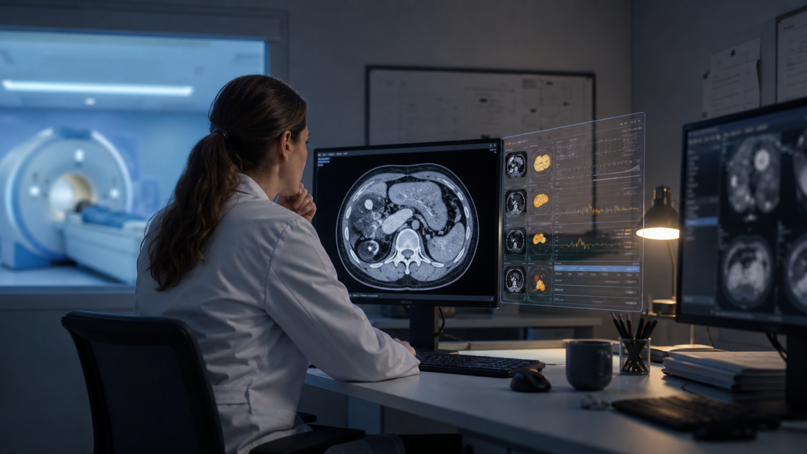 Clinicians evaluating three advanced medical AI systems behind a clear boundary separating benchmarks from approved patient care