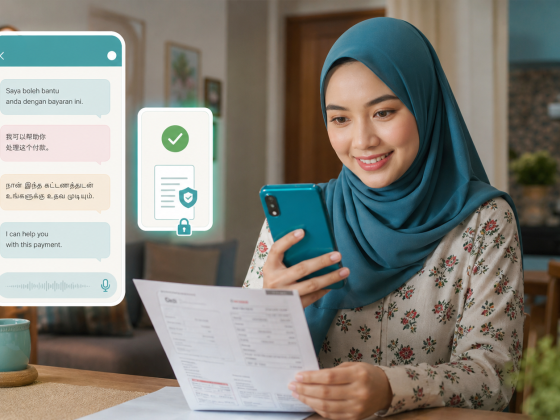 Ryt Bank Launched as Malaysia’s First AI-Powered Bank 1 A Malaysian customer using a multilingual AI banking assistant for an everyday bill payment
