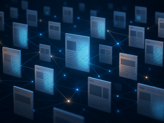 AI Authorship Signals Appear Across 35% of Post-ChatGPT Web Pages 6 A researcher examining a large field of web pages with subtle machine-generated patterns