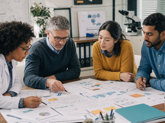 AI Grant Tools Are Moving From Drafting to Funding Strategy 1 Research team organising evidence and funding opportunities around a clear proposal plan
