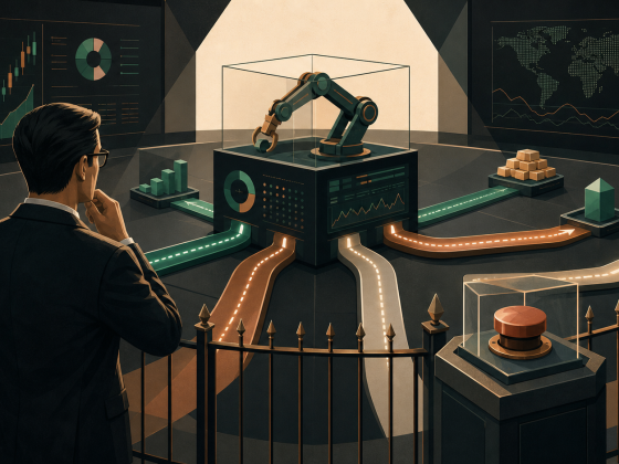 Coinbase Gives AI Agents Bounded Access to Trading and Payments 2 Investor reviewing an automated portfolio plan inside clearly bounded financial controls
