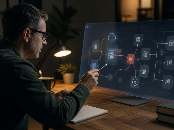 The Strongest AI Hacker Still Needs a Human Researcher 2 A security researcher and an abstract analytical system jointly examining one subtle flaw in a web architecture