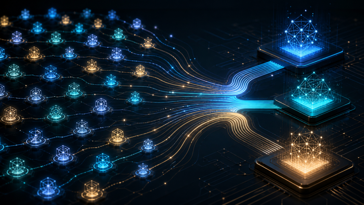 Open-Weight AI Becomes Big Tech's Acquisition Battleground 1 Open AI model nodes converging into a small number of powerful technology platforms