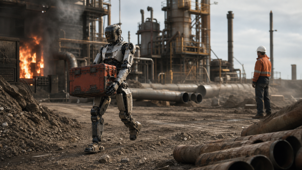 ADLINK and Noble Machines Target Robots at Dangerous Work 1 Rugged general-purpose robot assisting at a hazardous industrial worksite