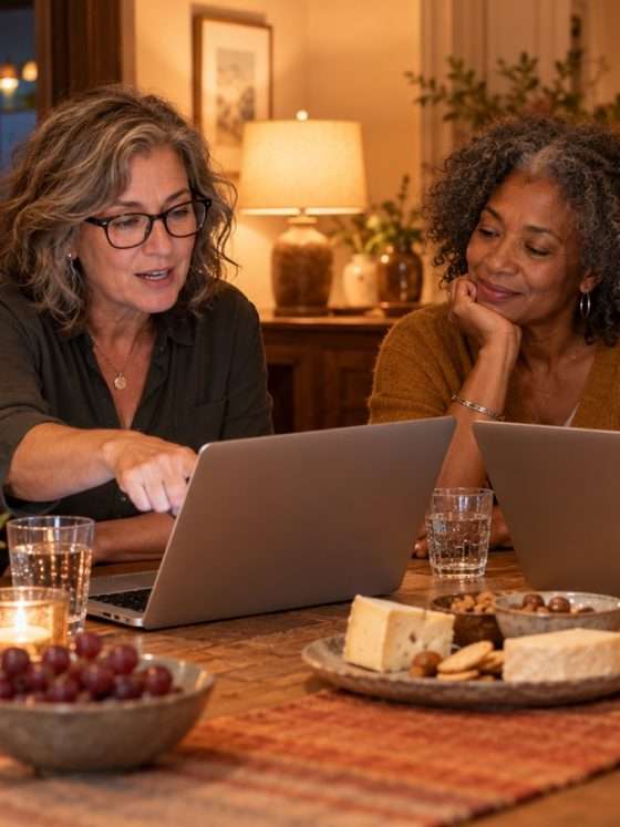 Aged Intelligence Society Makes AI Learning a Shared Exercise 2 AI-generated fictional gathering of women learning with laptops, not the real Aged Intelligence Society or its founders