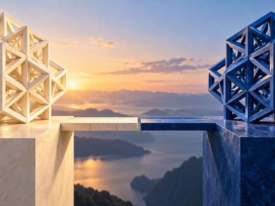 OpenAI's Math Release Exposes the Gap Between Formal Proofs and Human Understanding 11 AI-generated editorial illustration of two geometric proof structures connected by an imperfect bridge, not an actual mathematical proof